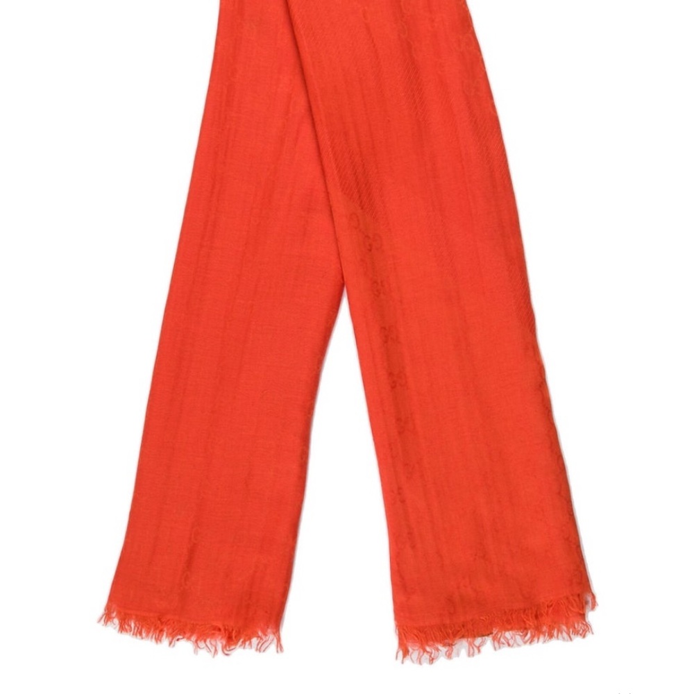Gucci Bold Orange Scarf with Fringe